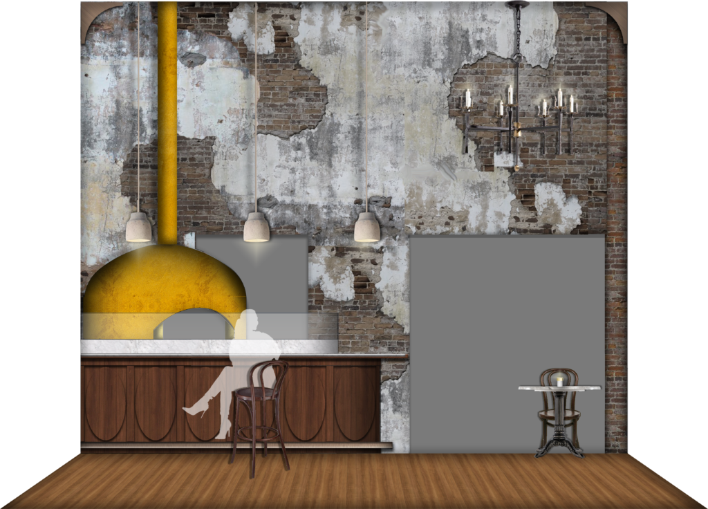 Vicolo's wood pizza oven in Aurora.